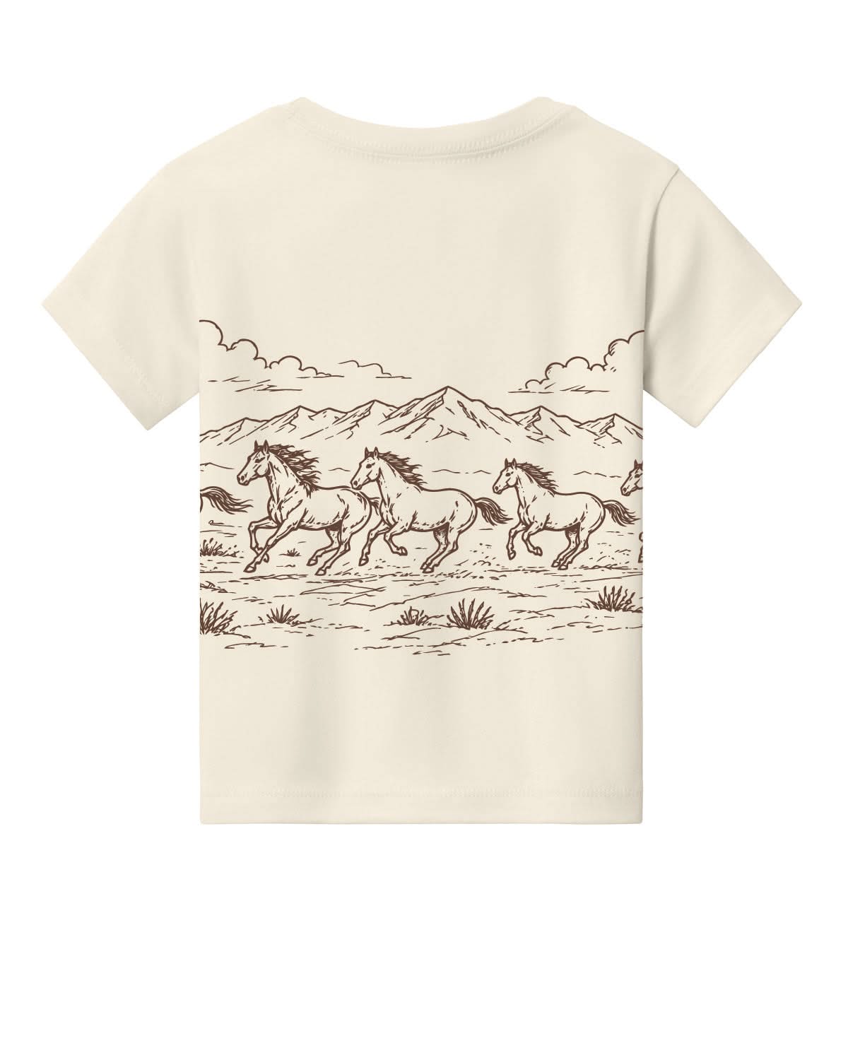 Western Horse Print | Child Tee | Natural Little Mama Shirt Shop LLC
