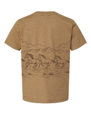 Western Horse Print | Child Tee | Coyote Brown Little Mama Shirt Shop LLC
