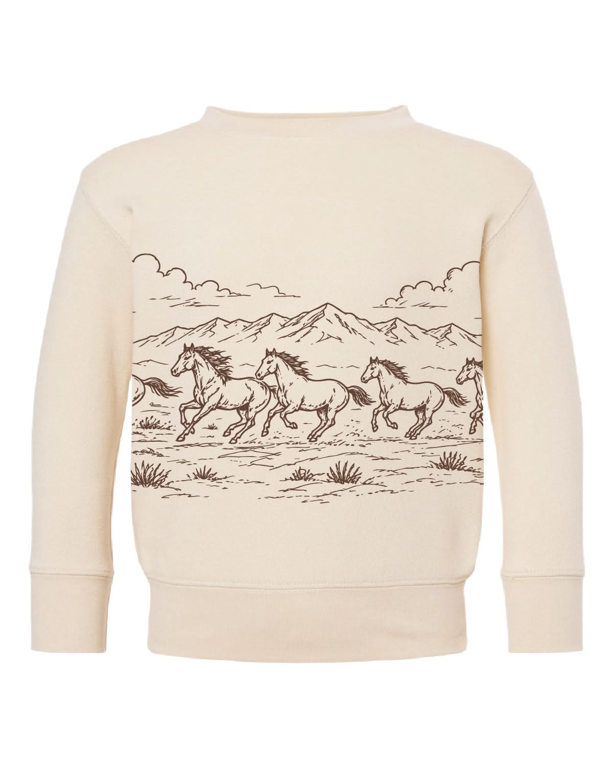 Western Horse Print | Child Crewneck Little Mama Shirt Shop LLC