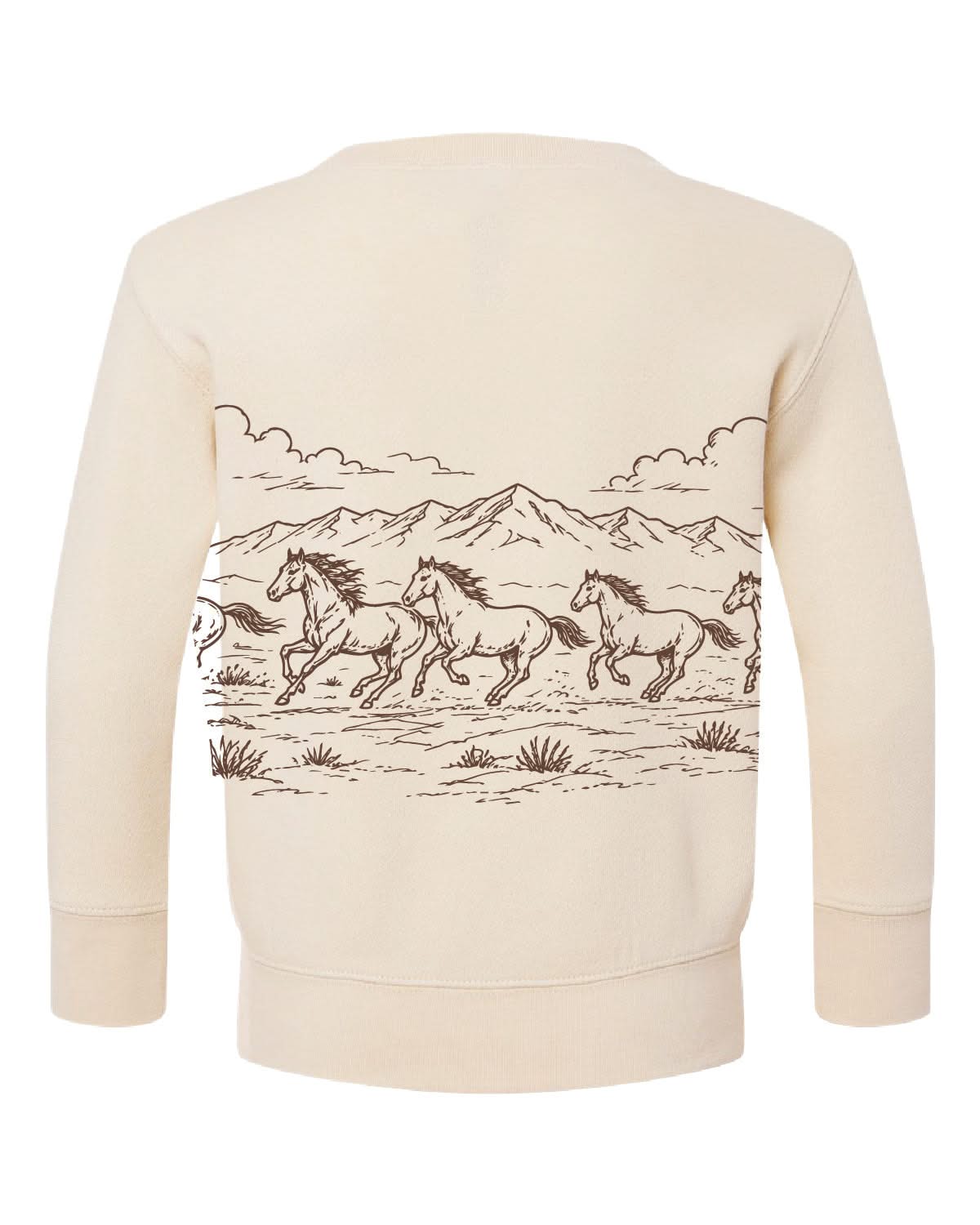Western Horse Print | Child Crewneck Little Mama Shirt Shop LLC