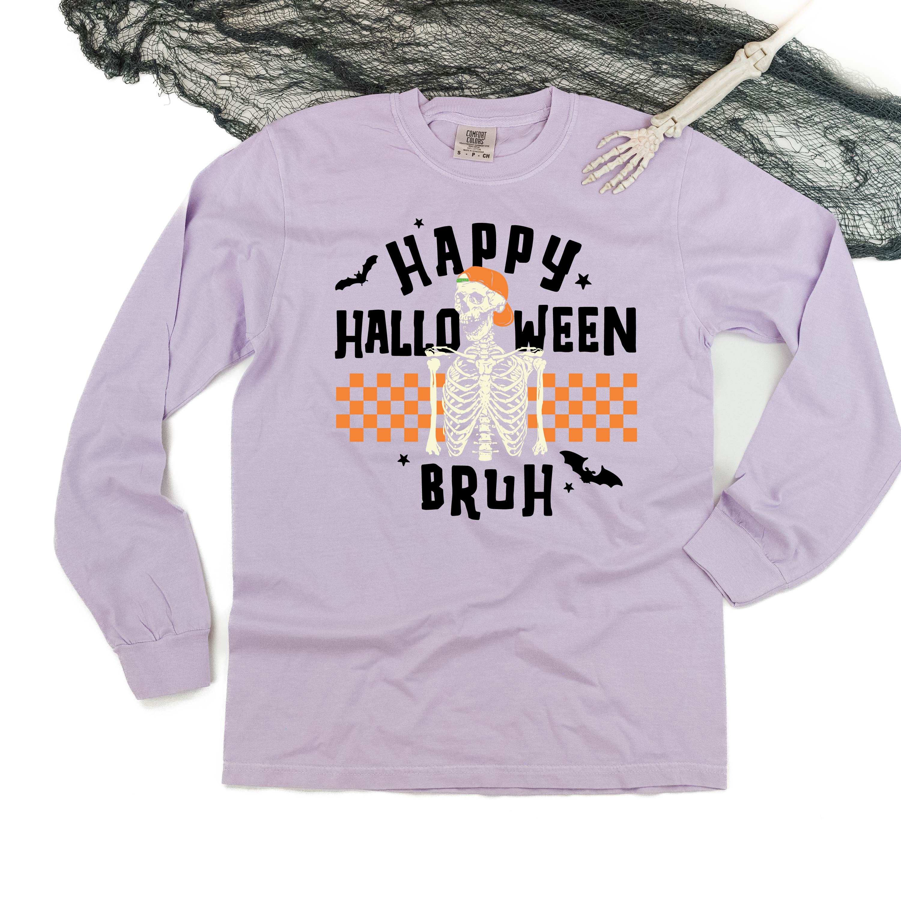 Happy Halloween Bruh - Long Sleeve Comfort Colors Tee Little Mama Shirt Shop