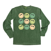 3x3 - St. Patrick's Day Smilies - Long Sleeve Comfort Colors Tee Little Mama Shirt Shop