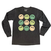 3x3 - St. Patrick's Day Smilies - Long Sleeve Comfort Colors Tee Little Mama Shirt Shop