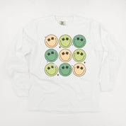 3x3 - St. Patrick's Day Smilies - Long Sleeve Comfort Colors Tee Little Mama Shirt Shop