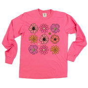 3x3 Spring Flowers - LONG SLEEVE Comfort Colors Tee Little Mama Shirt Shop