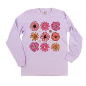 3x3 Spring Flowers - LONG SLEEVE Comfort Colors Tee Little Mama Shirt Shop