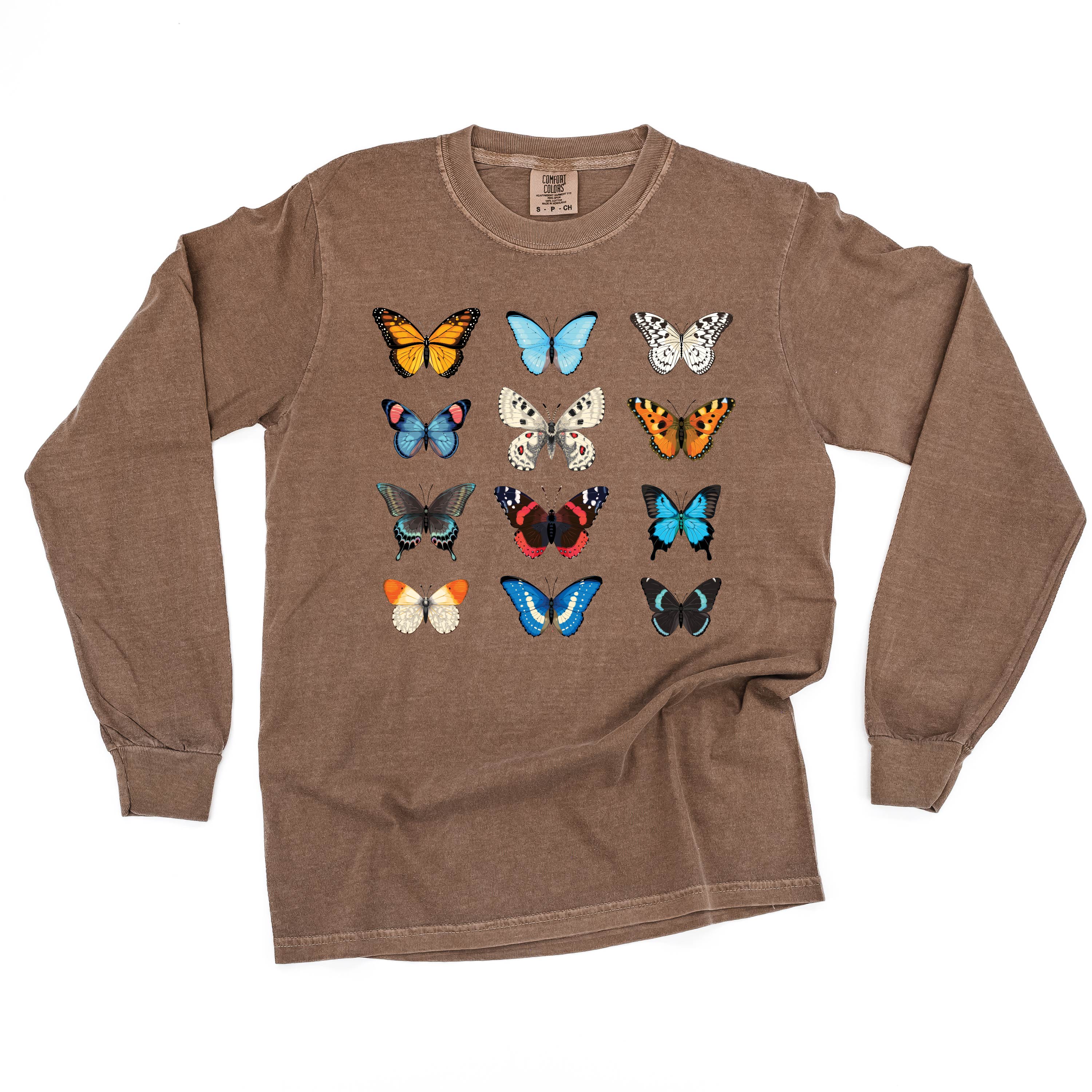 3x4 Butterfly Chart - Long Sleeve Comfort Colors Tee Little Mama Shirt Shop