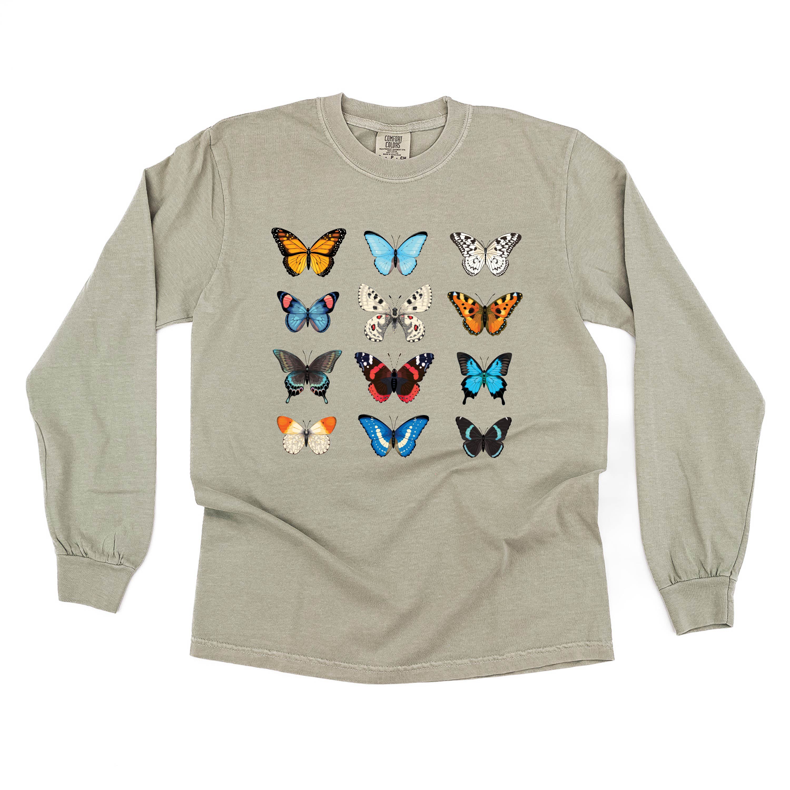 3x4 Butterfly Chart - Long Sleeve Comfort Colors Tee Little Mama Shirt Shop