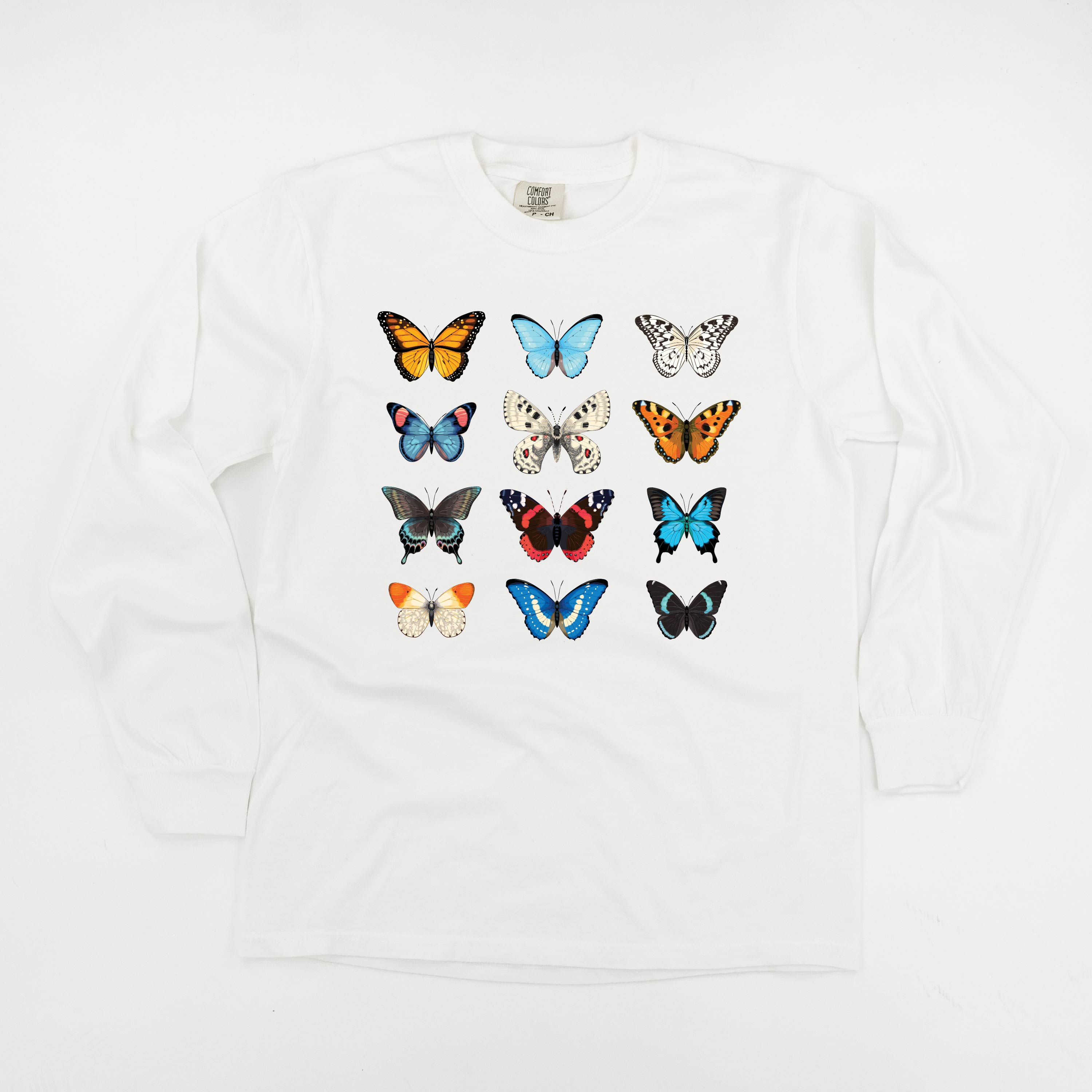 3x4 Butterfly Chart - Long Sleeve Comfort Colors Tee Little Mama Shirt Shop