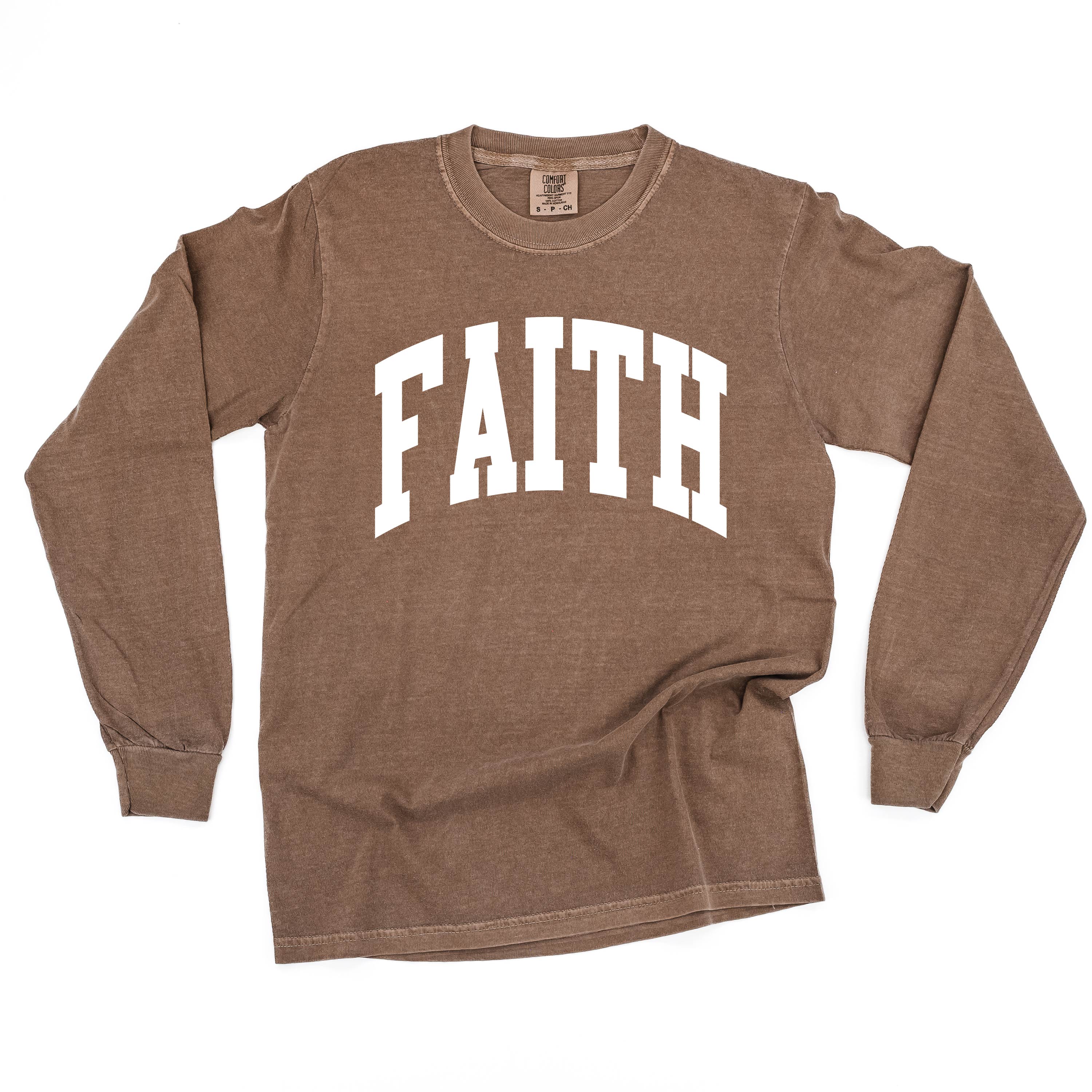 Arched Faith - Long Sleeve Comfort Colors Tee Little Mama Shirt Shop