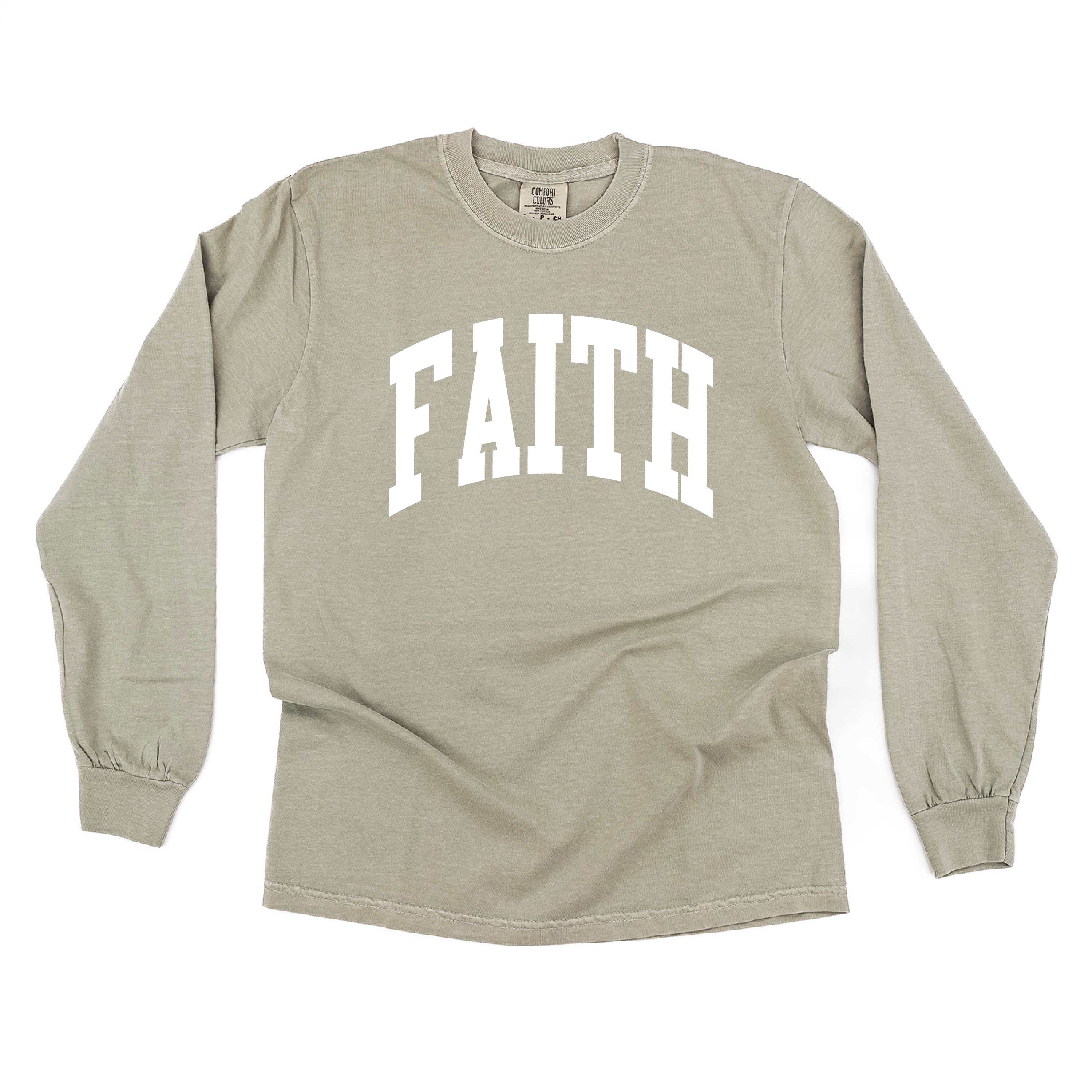 Arched Faith - Long Sleeve Comfort Colors Tee Little Mama Shirt Shop