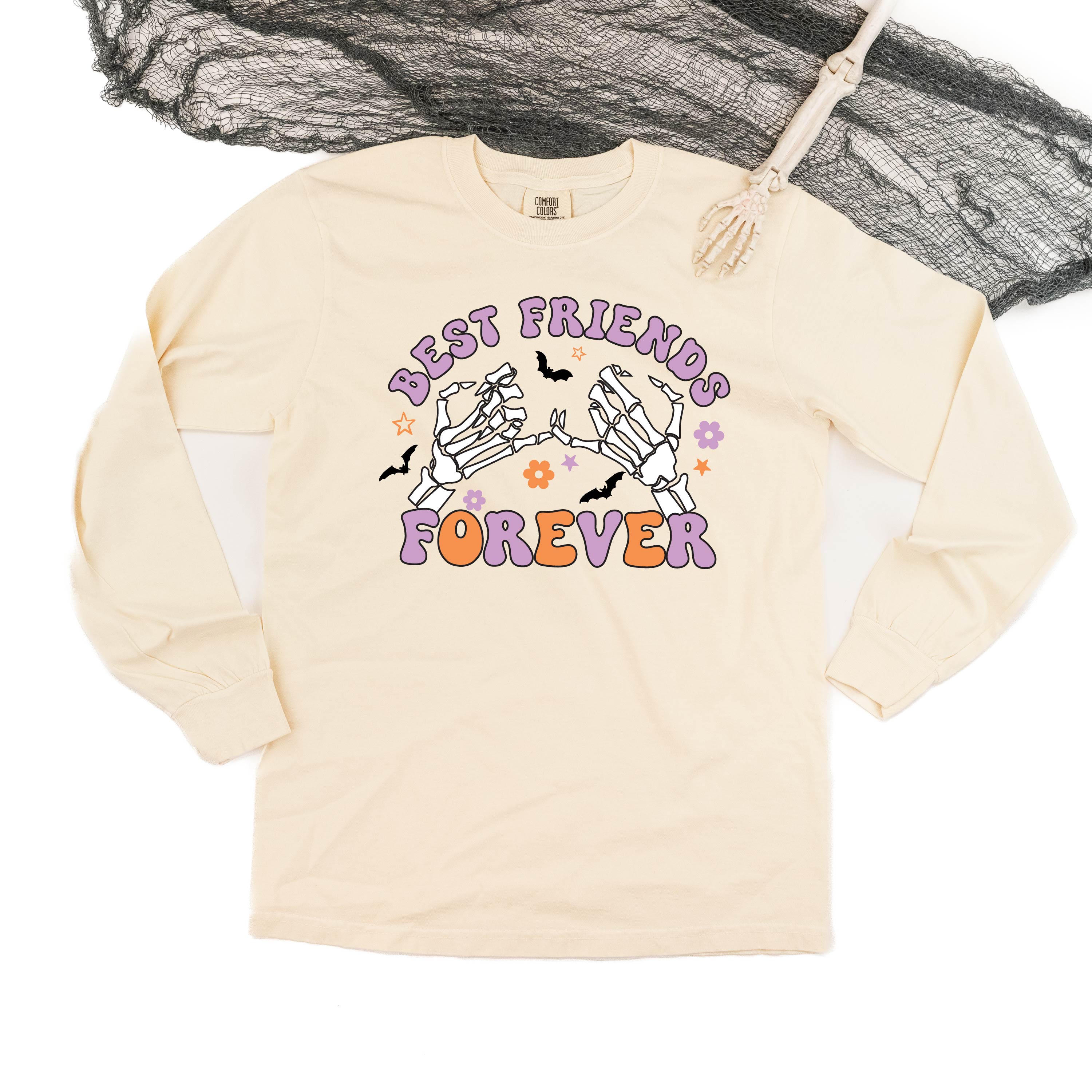 Best Friends Forever - Halloween - Long Sleeve Comfort Colors Tee Little Mama Shirt Shop