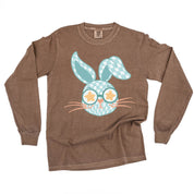 Blue Checkered Bunny - LONG SLEEVE Comfort Colors Tee Little Mama Shirt Shop