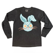 Blue Checkered Bunny - LONG SLEEVE Comfort Colors Tee Little Mama Shirt Shop