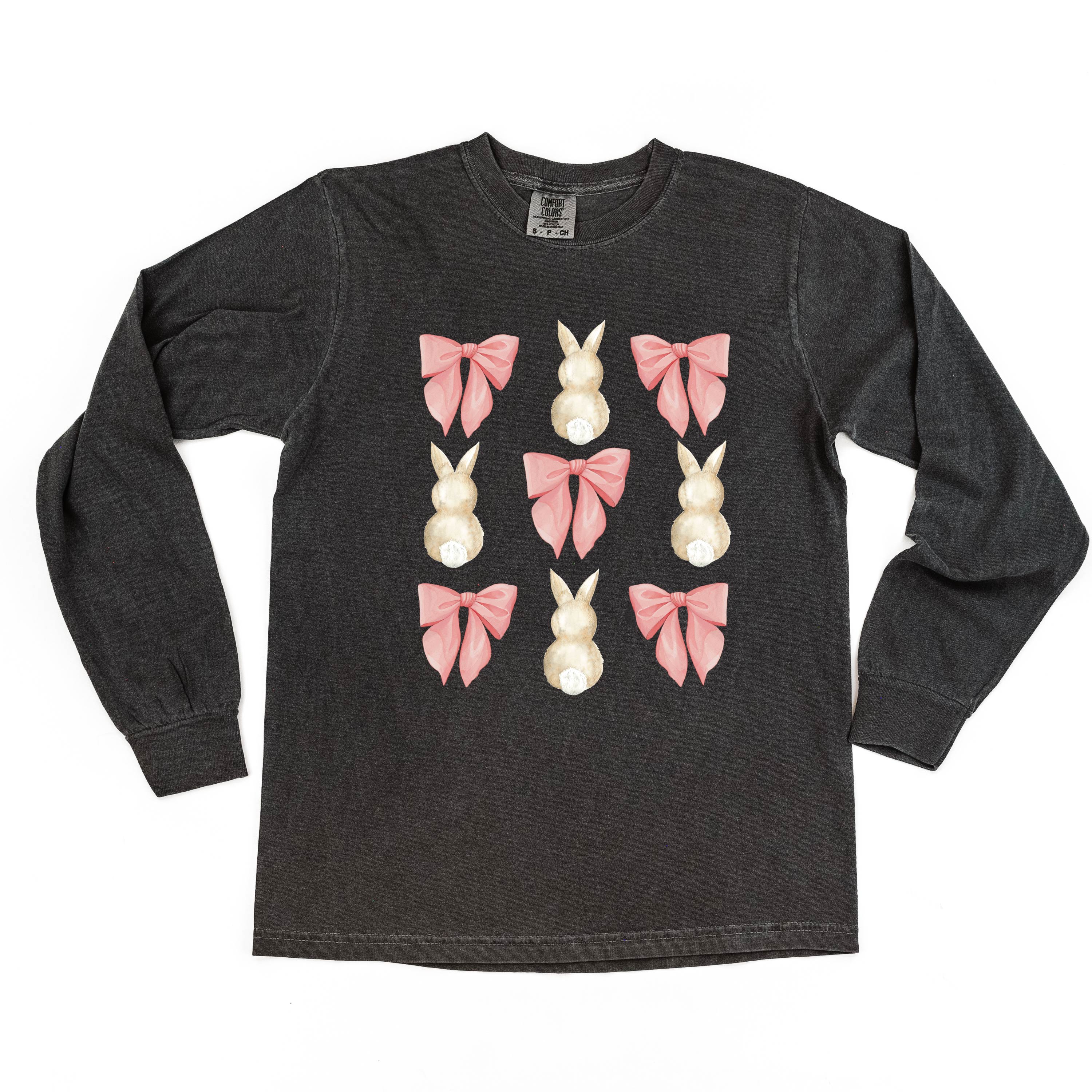 Bunnies & Bows - LONG SLEEVE Comfort Colors Tee Little Mama Shirt Shop