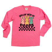 Chillin' With My Peeps - LONG SLEEVE Comfort Colors Tee Little Mama Shirt Shop