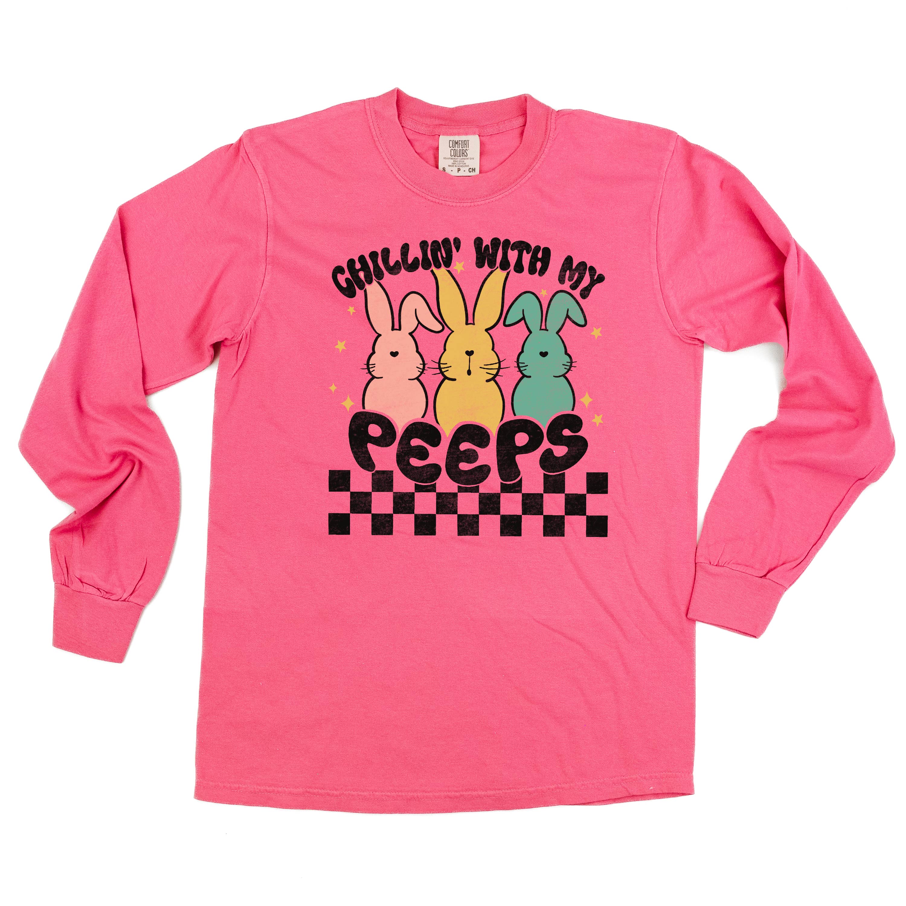 Chillin' With My Peeps - LONG SLEEVE Comfort Colors Tee Little Mama Shirt Shop