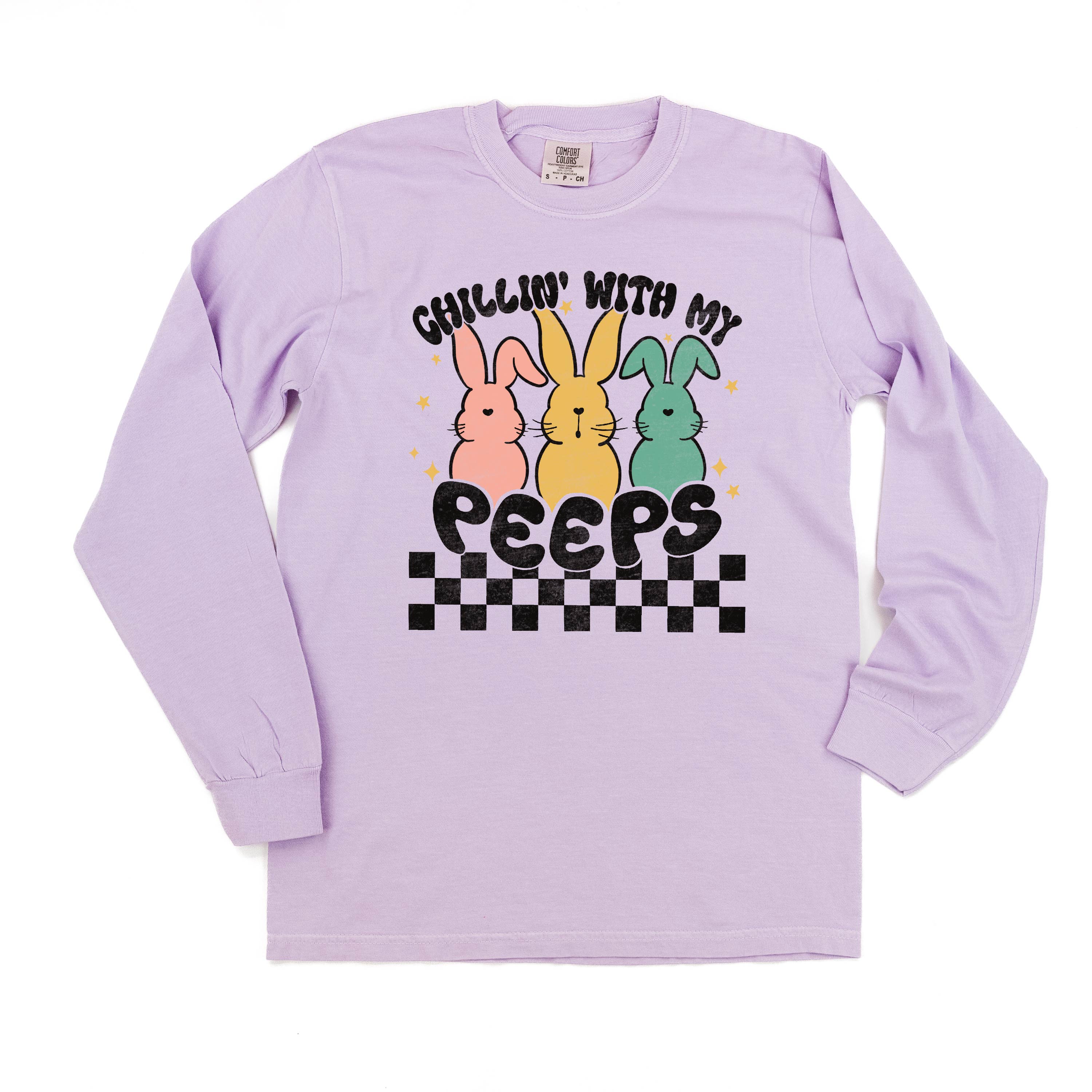 Chillin' With My Peeps - LONG SLEEVE Comfort Colors Tee Little Mama Shirt Shop