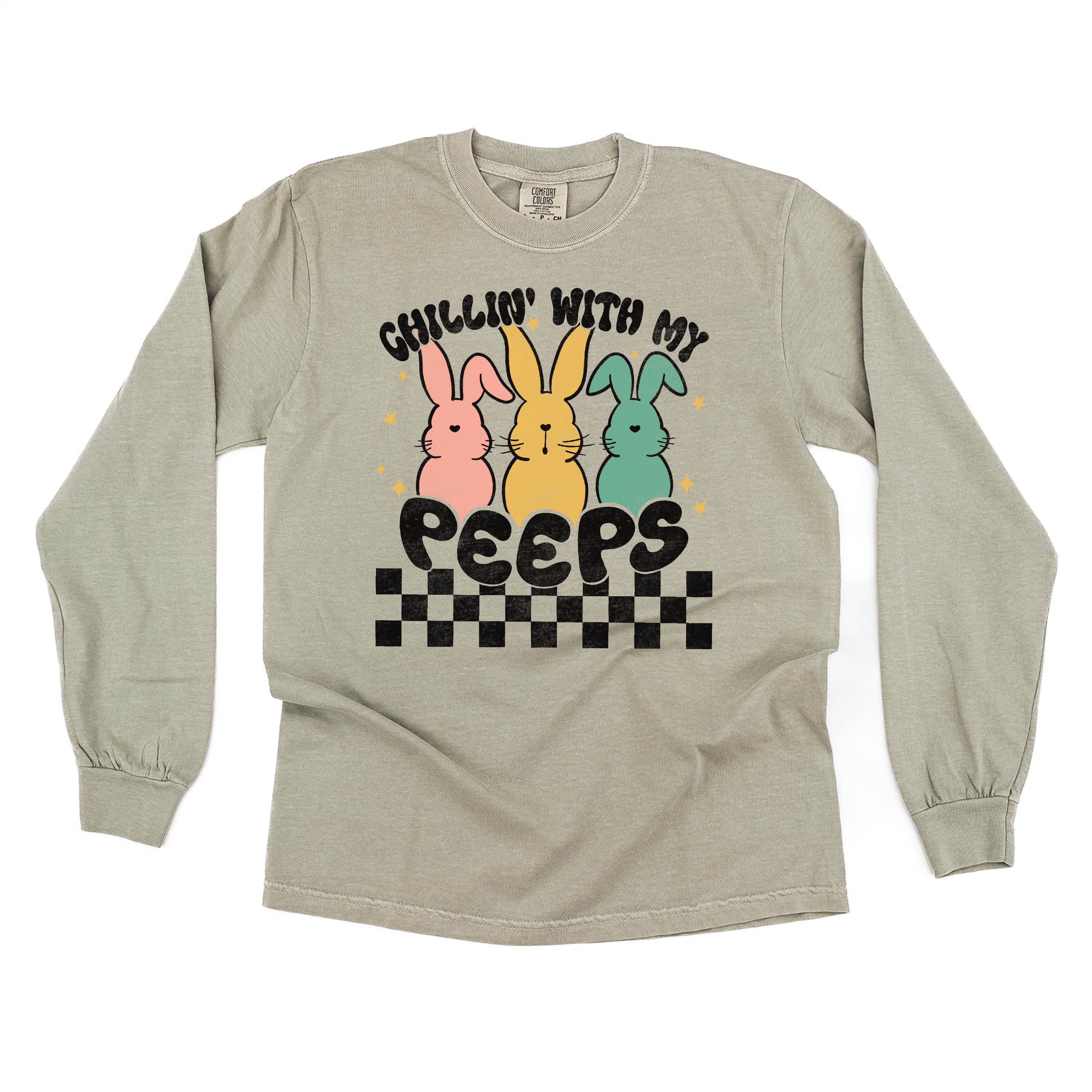 Chillin' With My Peeps - LONG SLEEVE Comfort Colors Tee Little Mama Shirt Shop