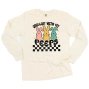 Chillin' With My Peeps - LONG SLEEVE Comfort Colors Tee Little Mama Shirt Shop