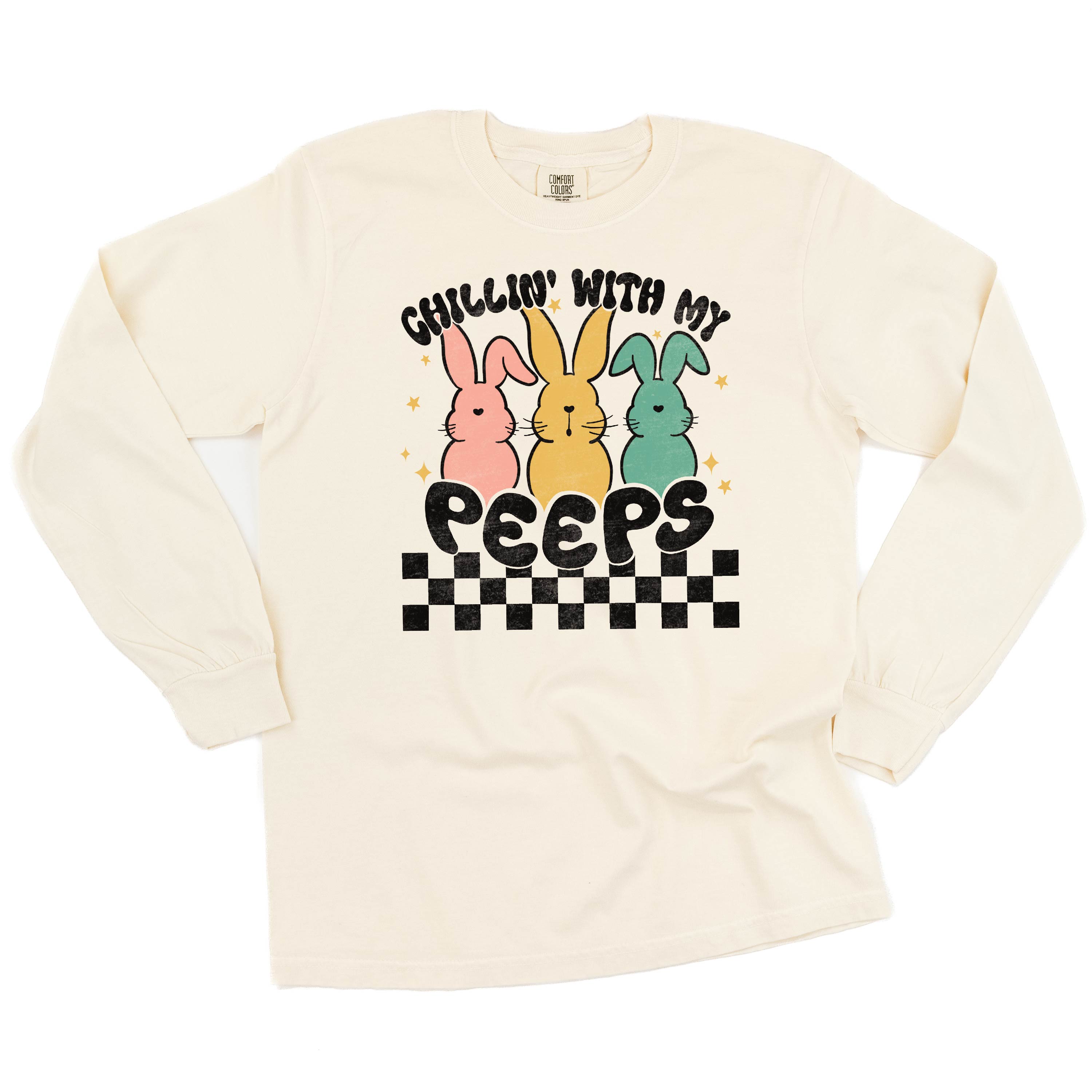 Chillin' With My Peeps - LONG SLEEVE Comfort Colors Tee Little Mama Shirt Shop