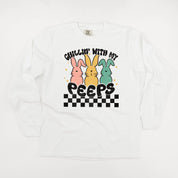 Chillin' With My Peeps - LONG SLEEVE Comfort Colors Tee Little Mama Shirt Shop