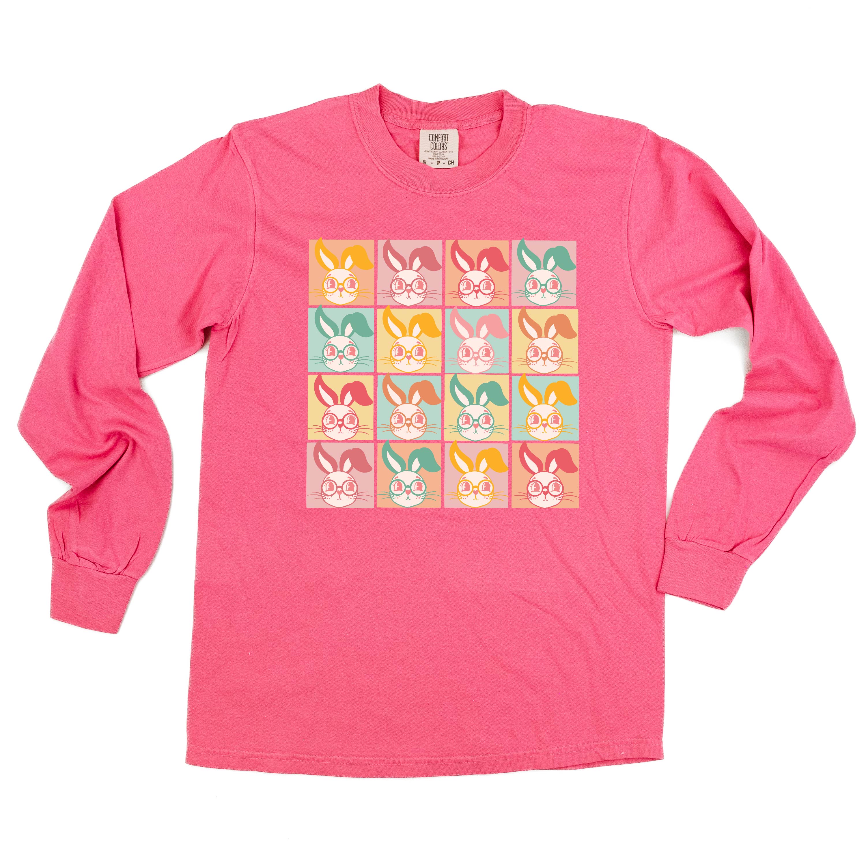 Clever Pastel Bunnies - LONG SLEEVE Comfort Colors Tee Little Mama Shirt Shop