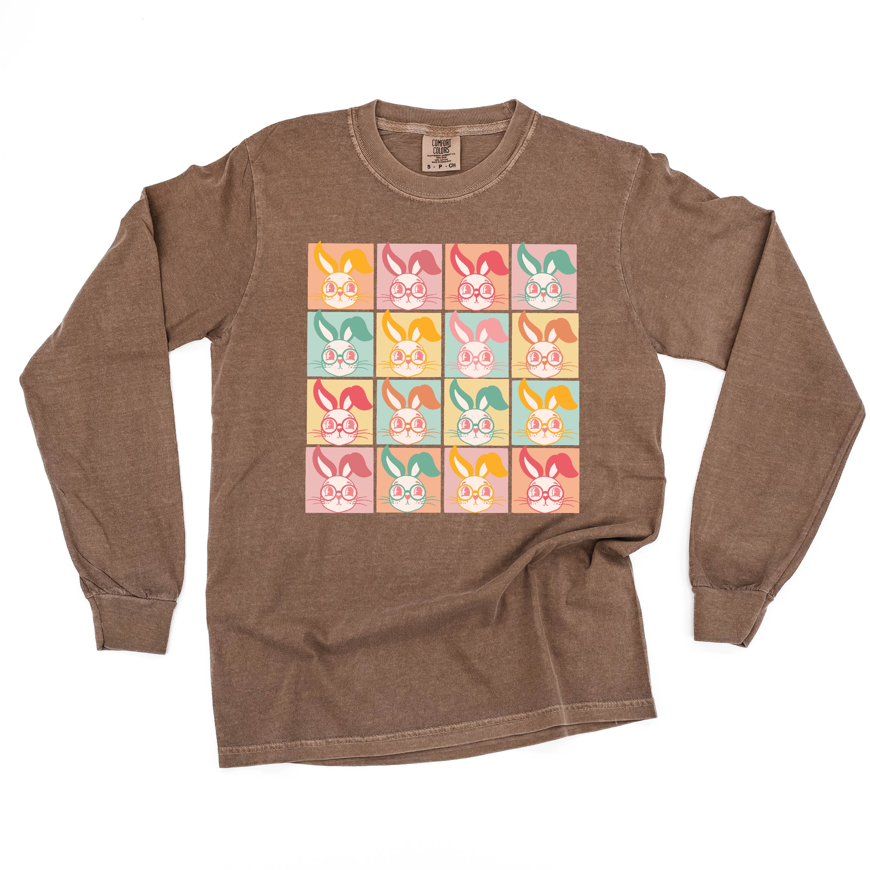 Clever Pastel Bunnies - LONG SLEEVE Comfort Colors Tee Little Mama Shirt Shop