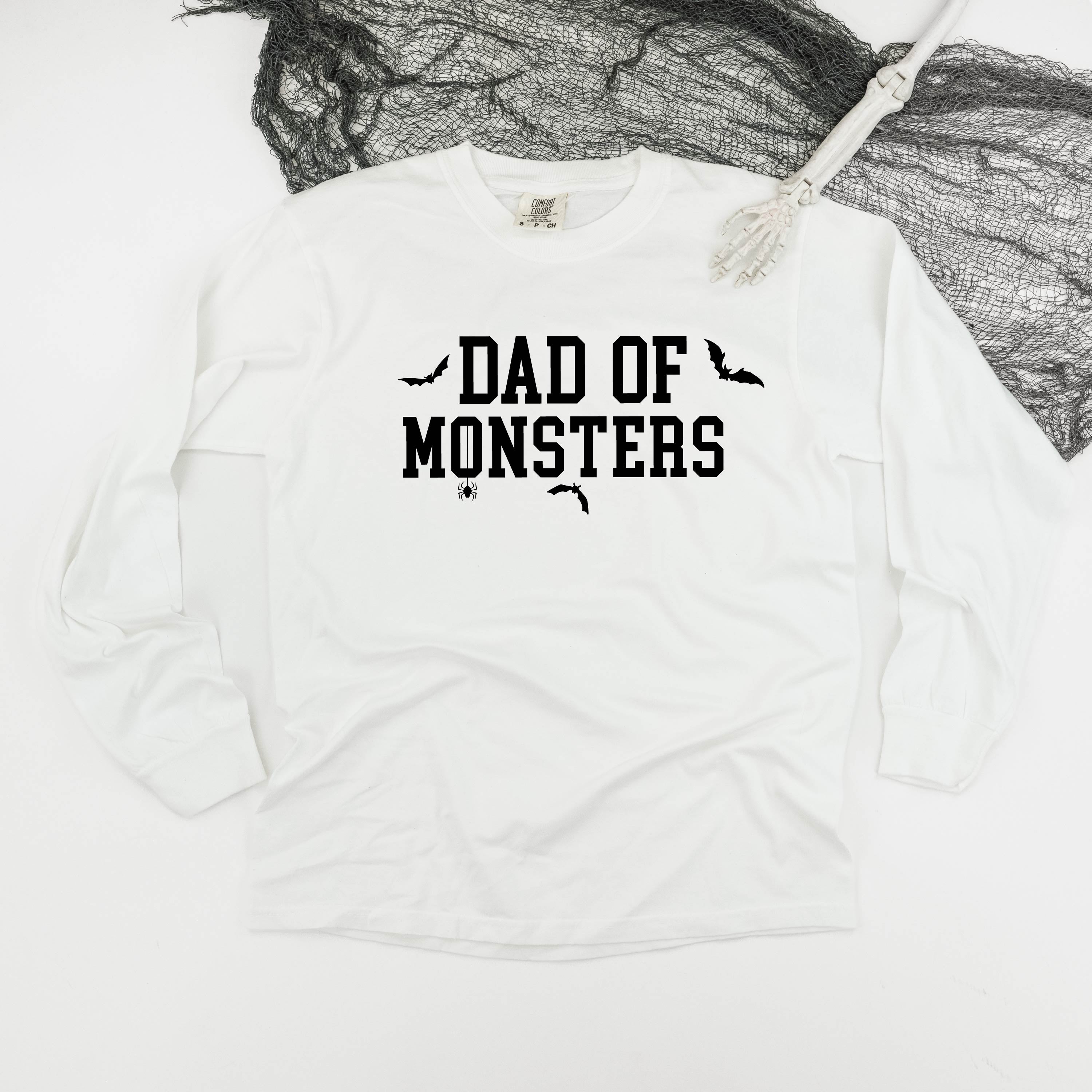 Dad of Monsters - Long Sleeve Comfort Colors Tee Little Mama Shirt Shop