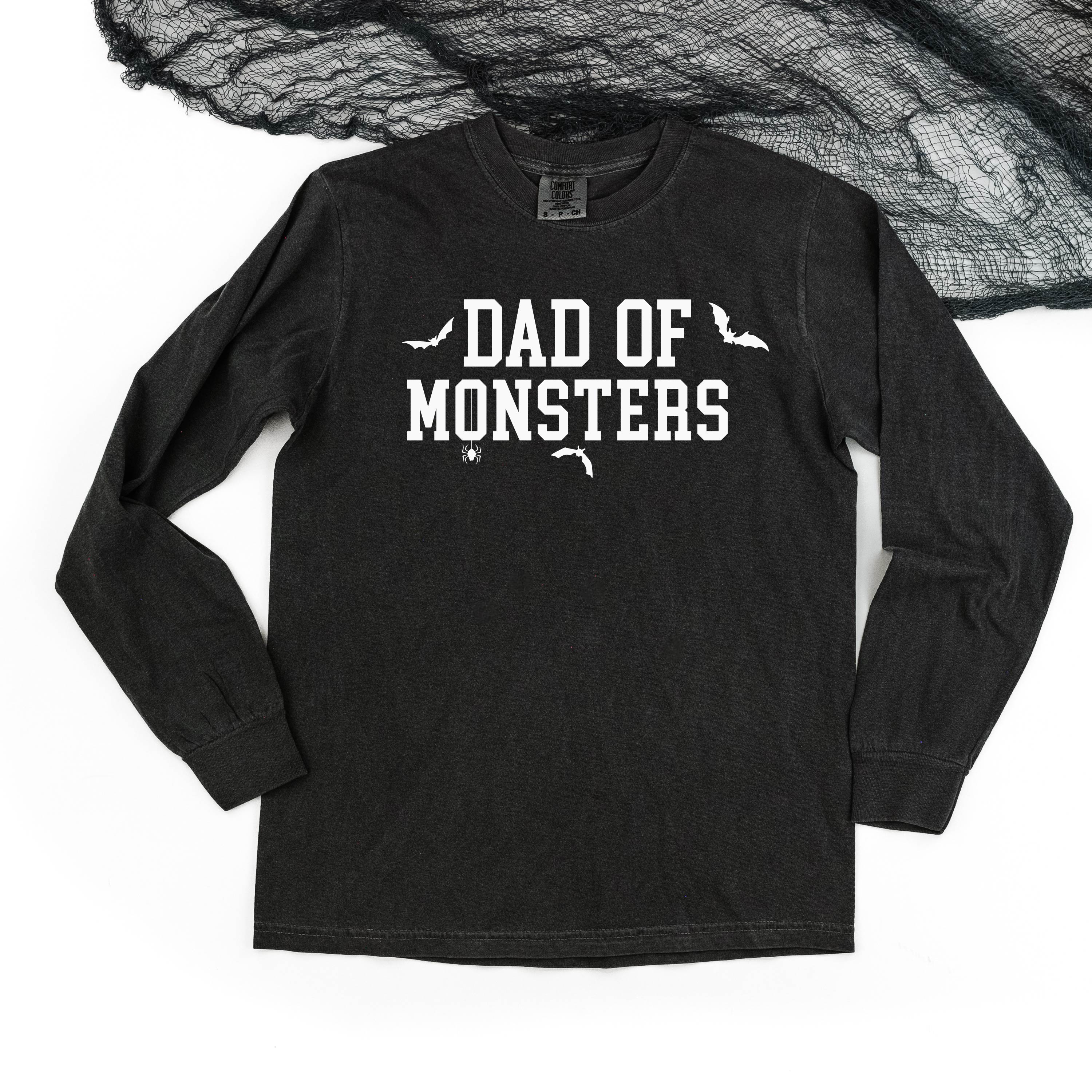Dad of Monsters - Long Sleeve Comfort Colors Tee Little Mama Shirt Shop