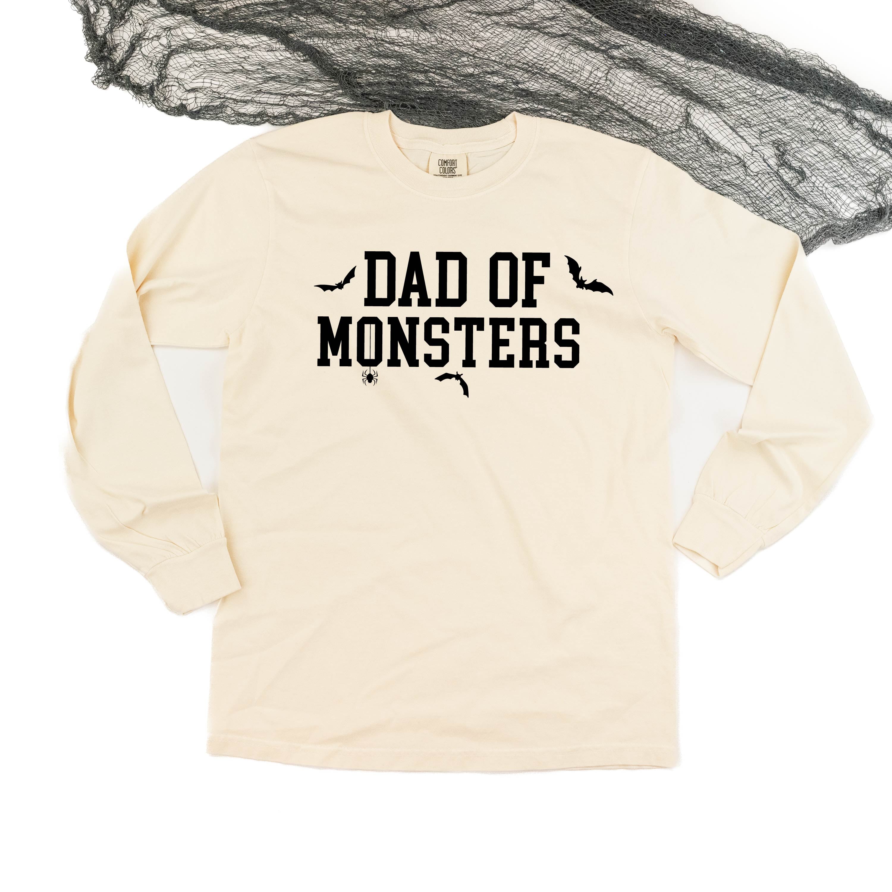 Dad of Monsters - Long Sleeve Comfort Colors Tee Little Mama Shirt Shop