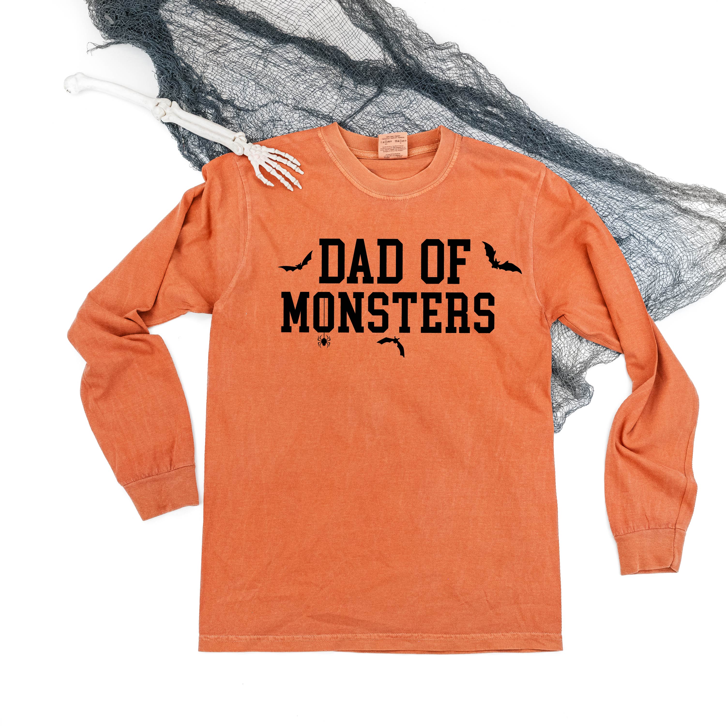 Dad of Monsters - Long Sleeve Comfort Colors Tee Little Mama Shirt Shop