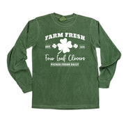 Farm Fresh Four Leaf Clovers - Long Sleeve Comfort Colors Tee Little Mama Shirt Shop