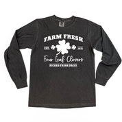 Farm Fresh Four Leaf Clovers - Long Sleeve Comfort Colors Tee Little Mama Shirt Shop