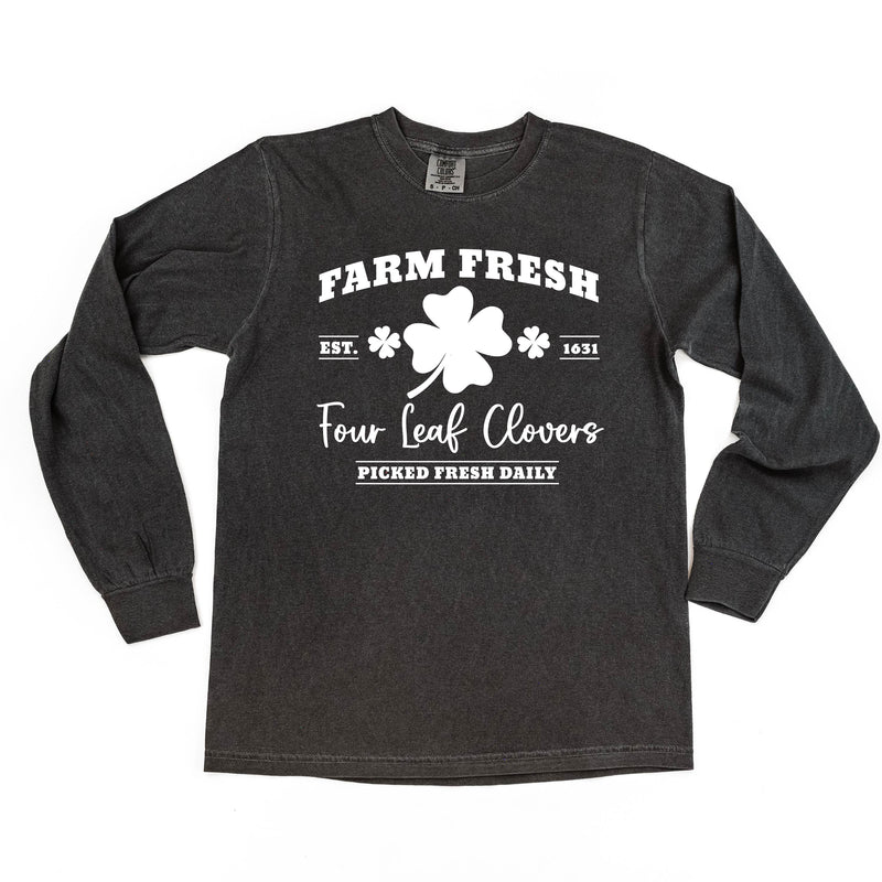 Farm Fresh Four Leaf Clovers - LONG SLEEVE COMFORT COLORS TEE