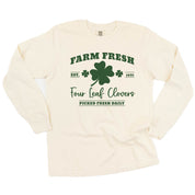 Farm Fresh Four Leaf Clovers - Long Sleeve Comfort Colors Tee Little Mama Shirt Shop