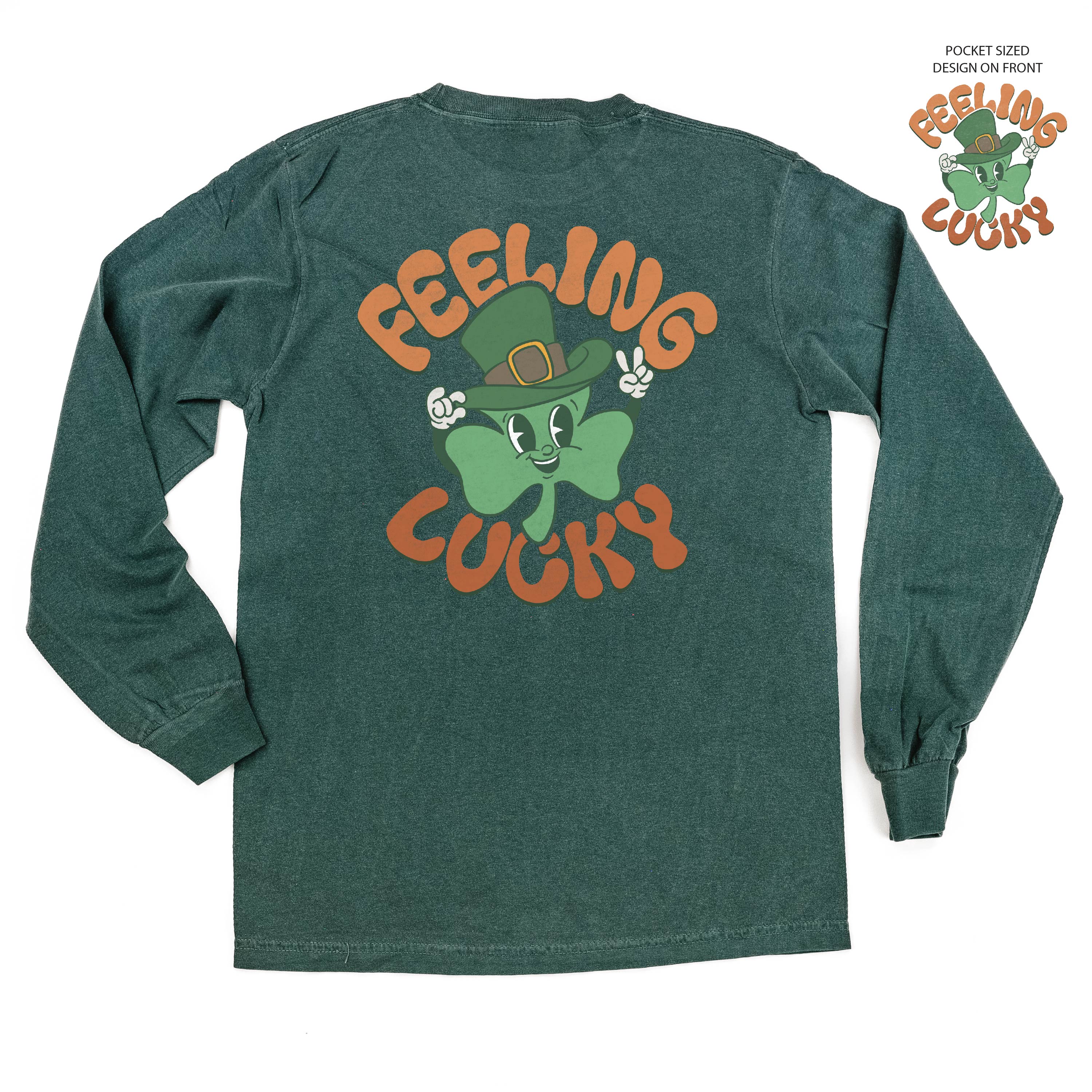 Feeling Lucky (pf&b) - Long Sleeve Comfort Colors Tee Little Mama Shirt Shop