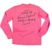 Flower Diamond (Pocket Front) w/ Actually Life is Beautiful and I Have Time (Back) - Long Sleeve Comfort Colors Tee Little Mama Shirt Shop
