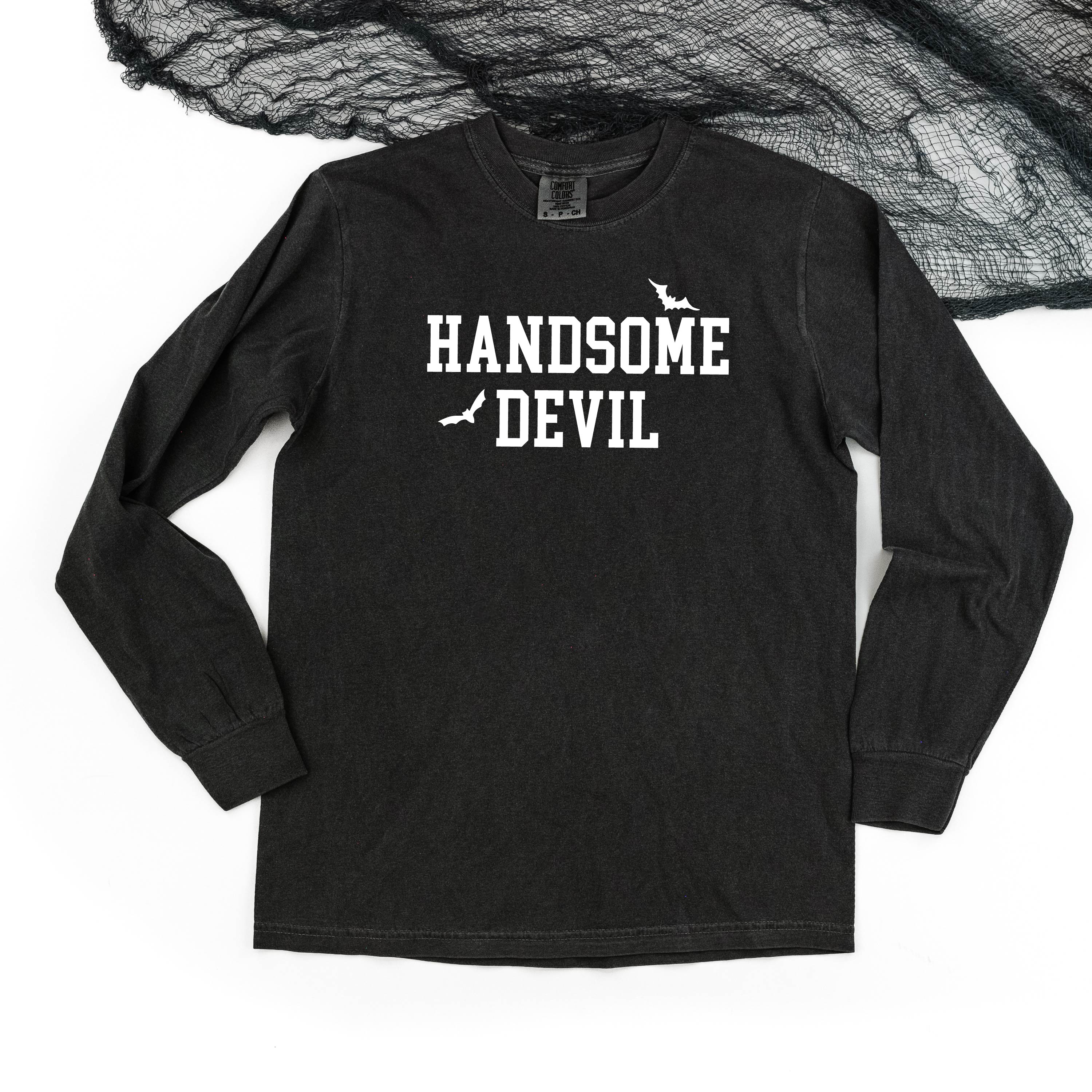 Handsome Devil - Long Sleeve Comfort Colors Tee Little Mama Shirt Shop