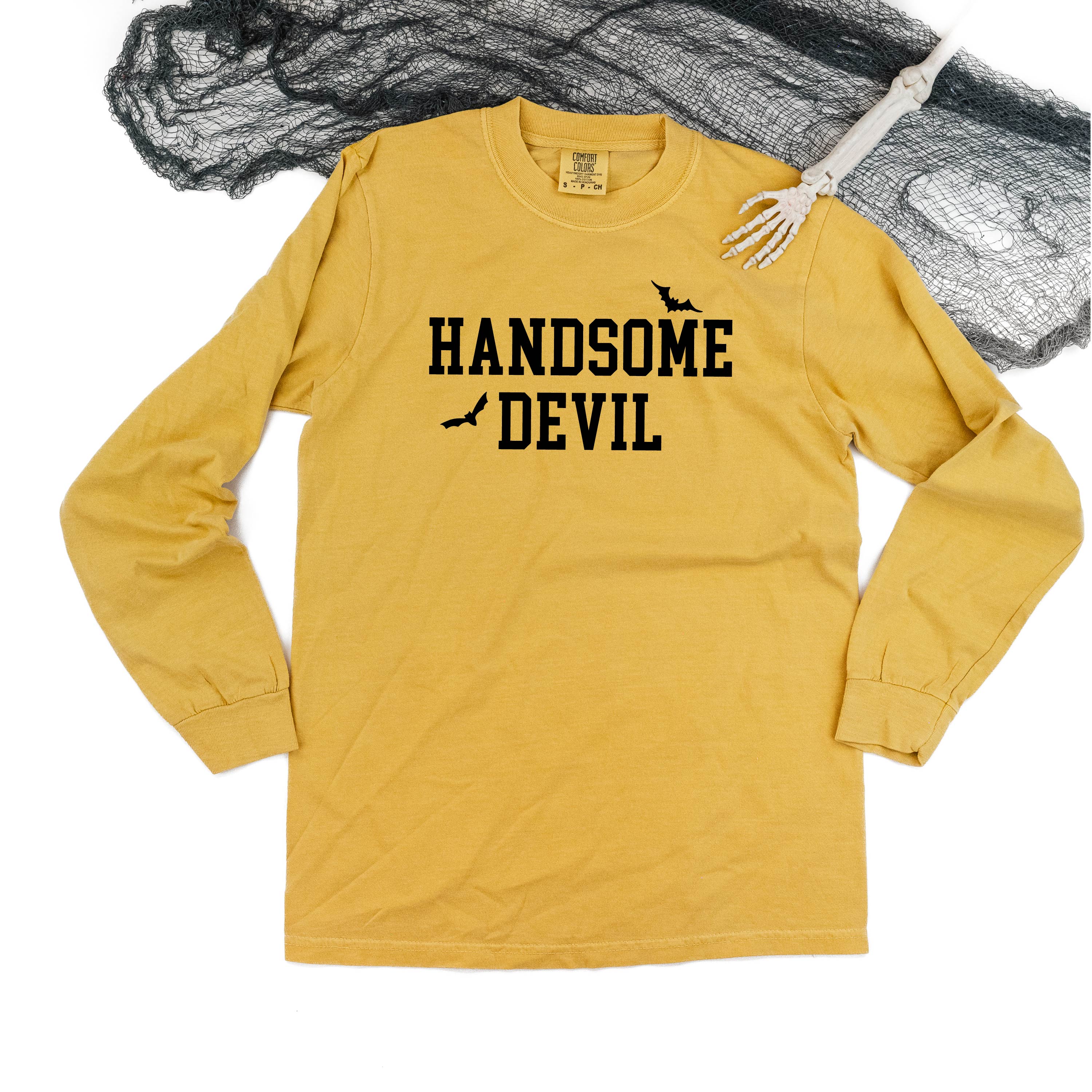 Handsome Devil - Long Sleeve Comfort Colors Tee Little Mama Shirt Shop