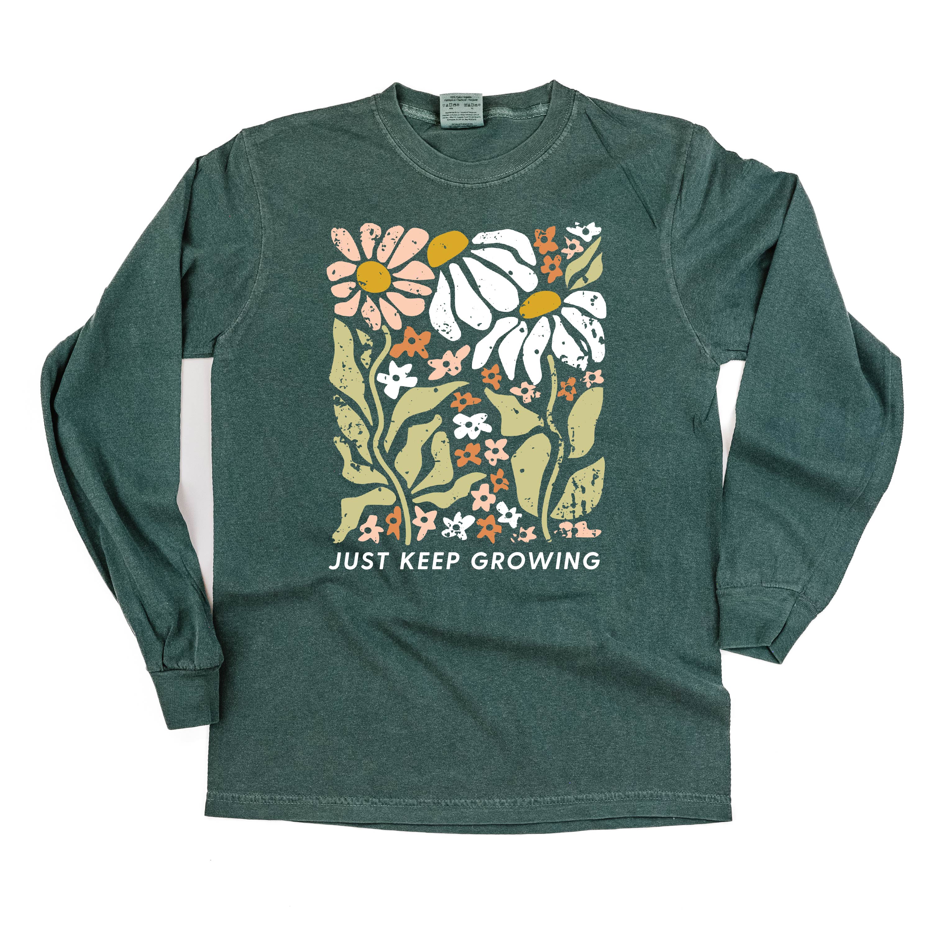 Just Keep Growing - LONG SLEEVE COMFORT COLORS TEE Little Mama Shirt Shop