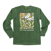 Just Keep Growing - LONG SLEEVE COMFORT COLORS TEE Little Mama Shirt Shop