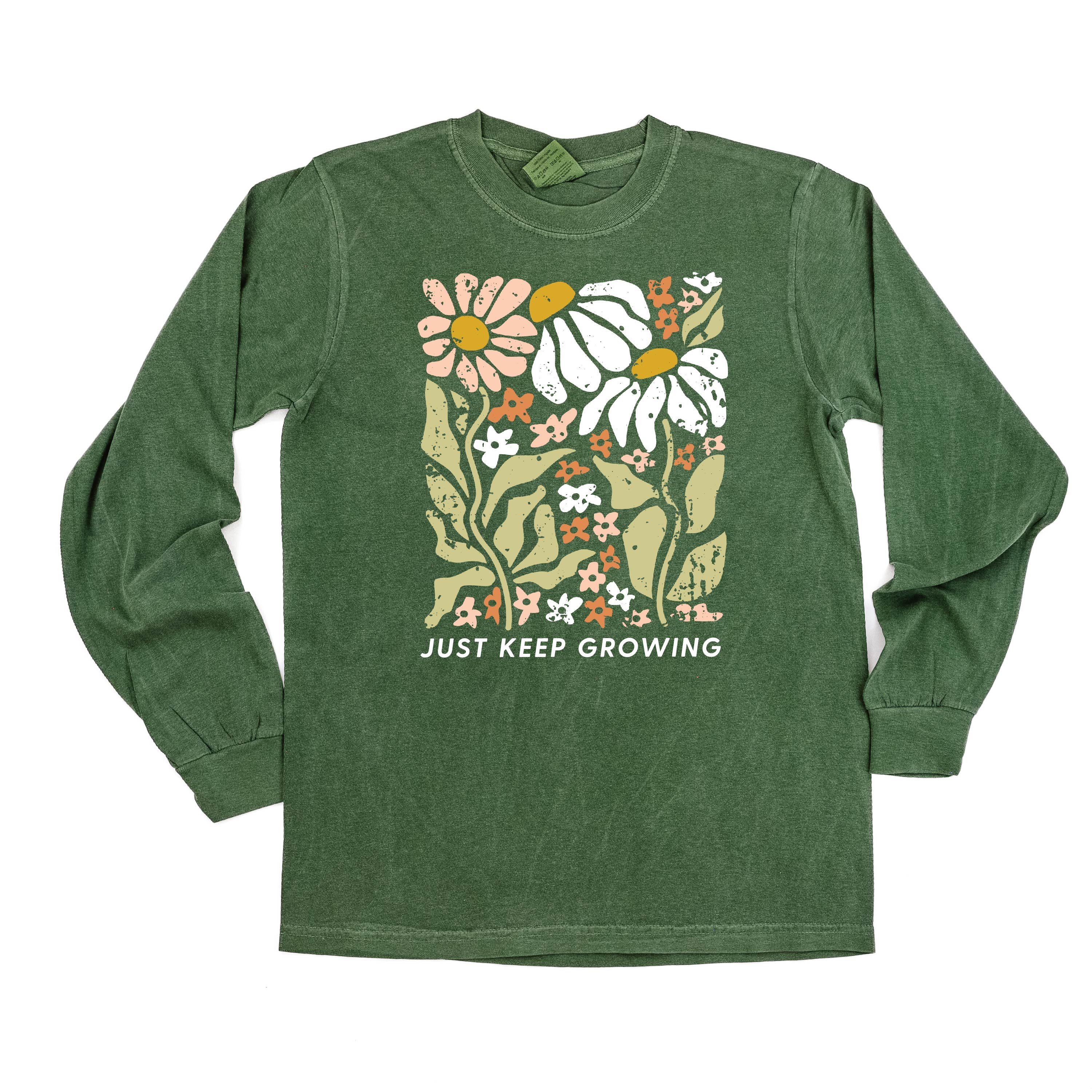 Just Keep Growing - LONG SLEEVE COMFORT COLORS TEE Little Mama Shirt Shop