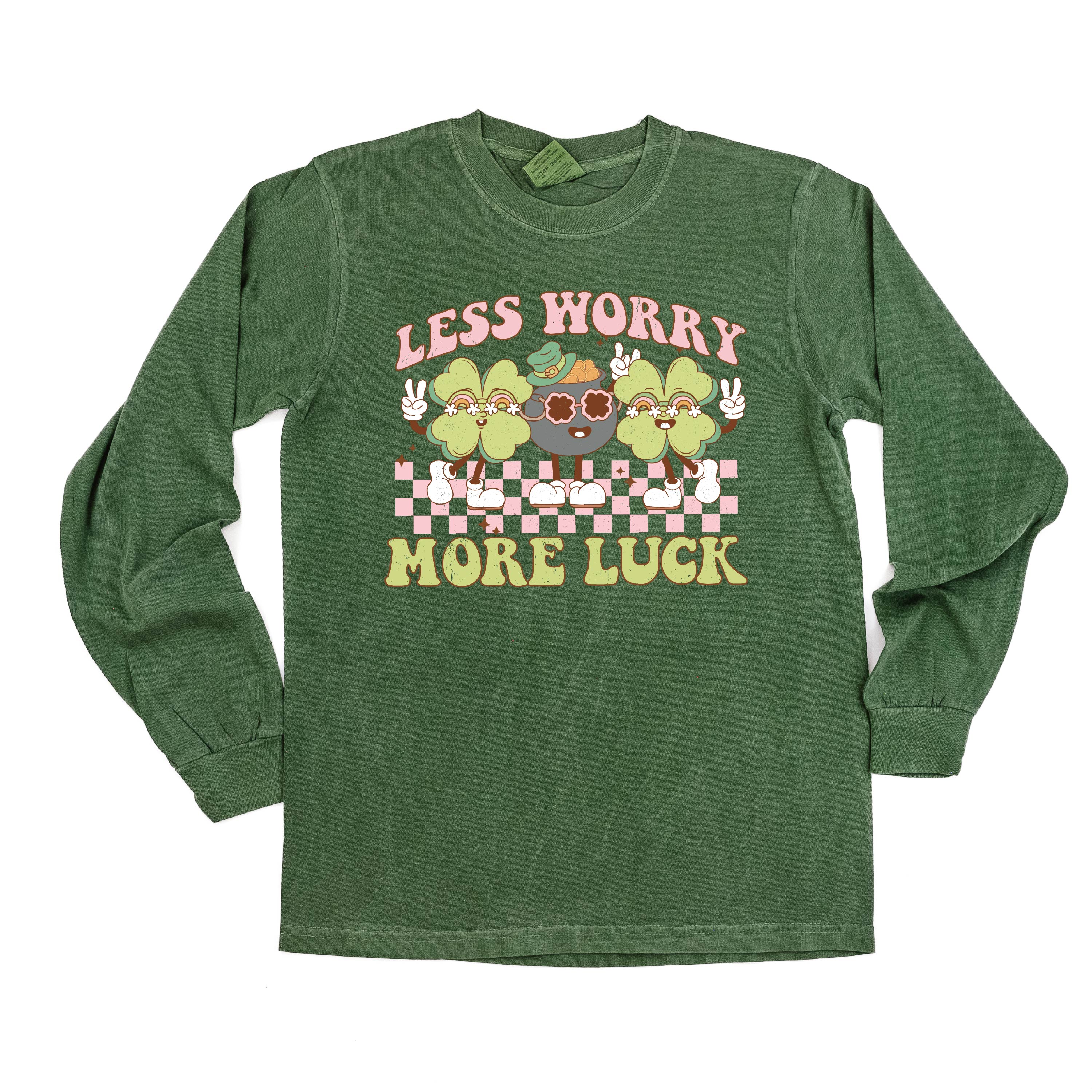 Less Worry More Luck - LONG SLEEVE Comfort Colors Tee Little Mama Shirt Shop