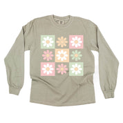 LS_comfort_colors_long_sleeve_long_sleeve_child_tees_3x3_checker_board_flowers_little_mama_shirt_shop