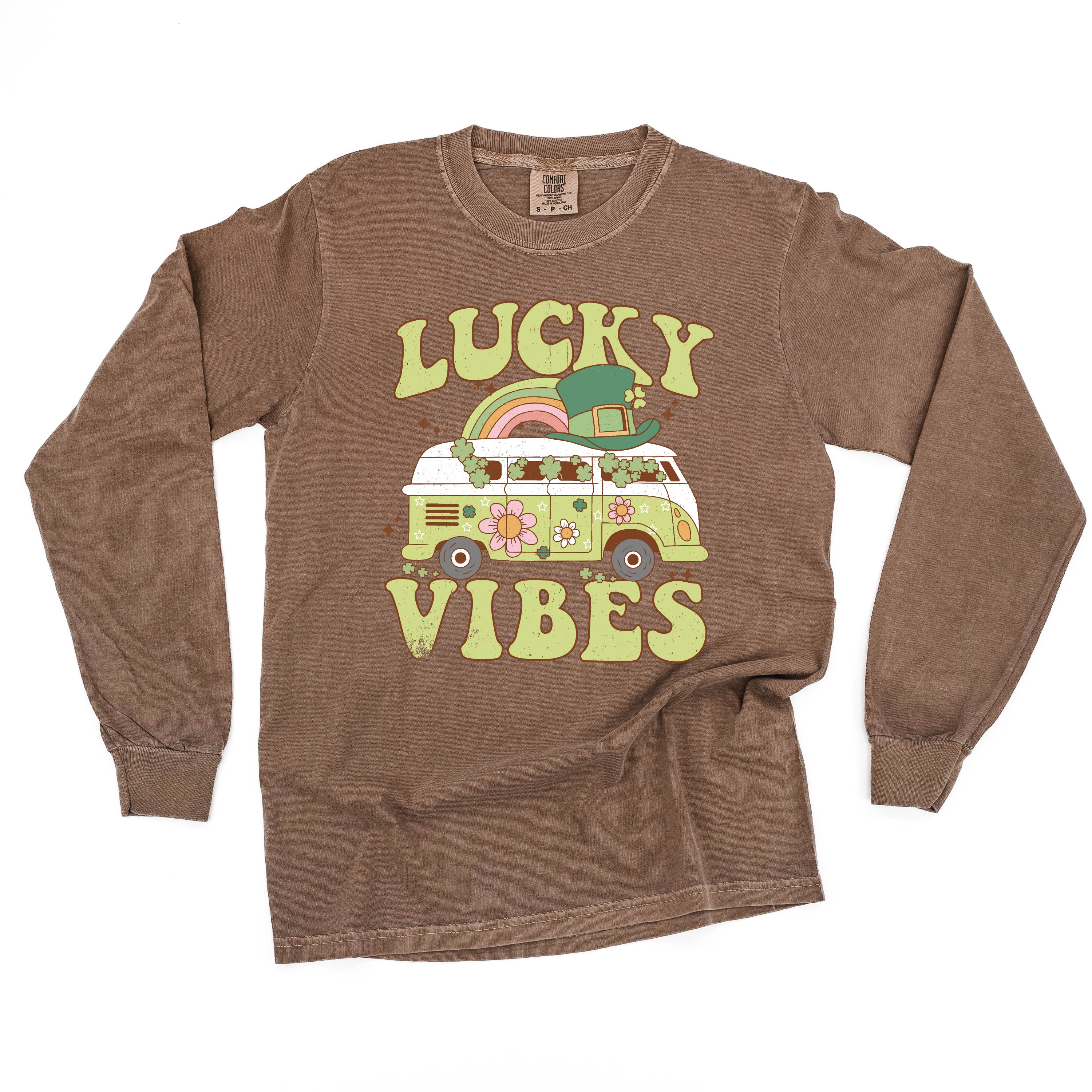 Lucky Vibes - LONG SLEEVE Comfort Colors Tee Little Mama Shirt Shop