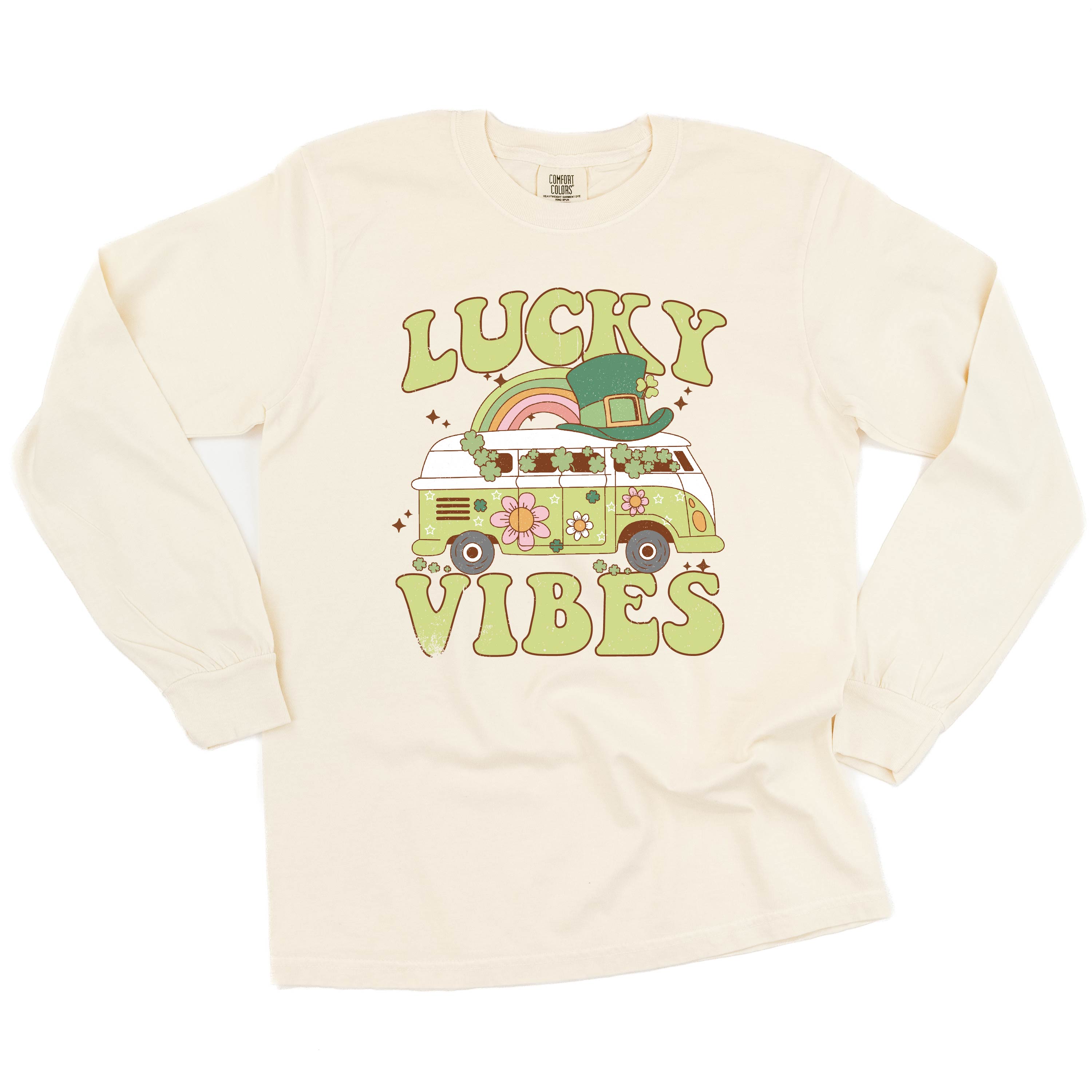 Lucky Vibes - LONG SLEEVE Comfort Colors Tee Little Mama Shirt Shop