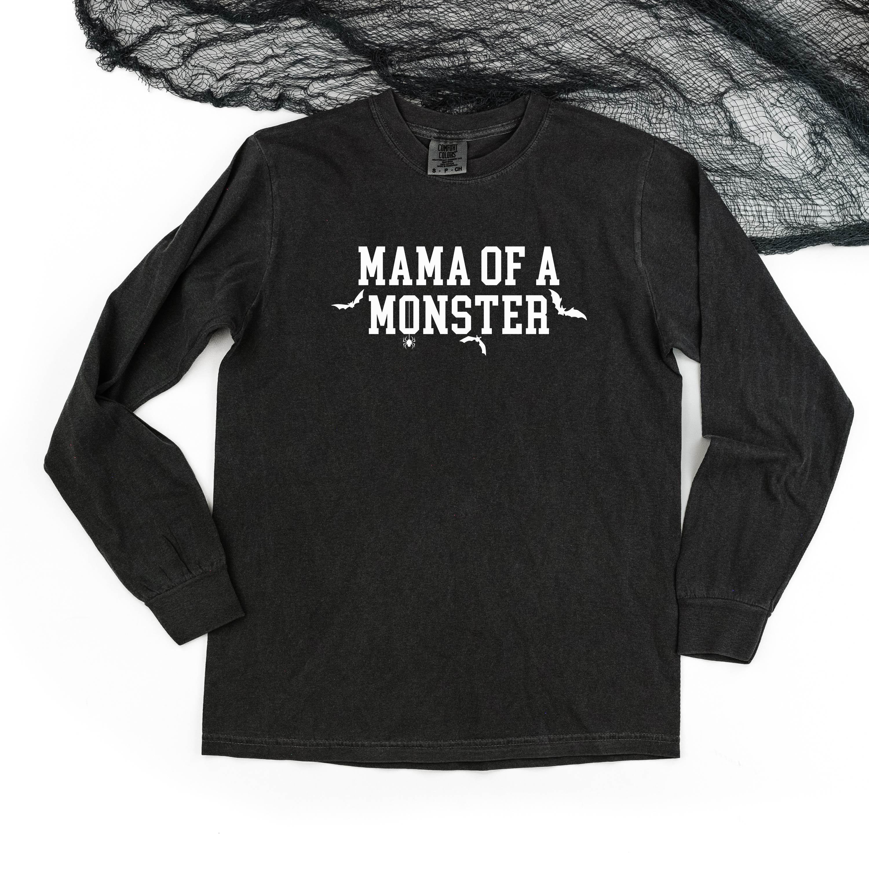 Mama of a Monster - LONG SLEEVE COMFORT COLORS TEE Little Mama Shirt Shop