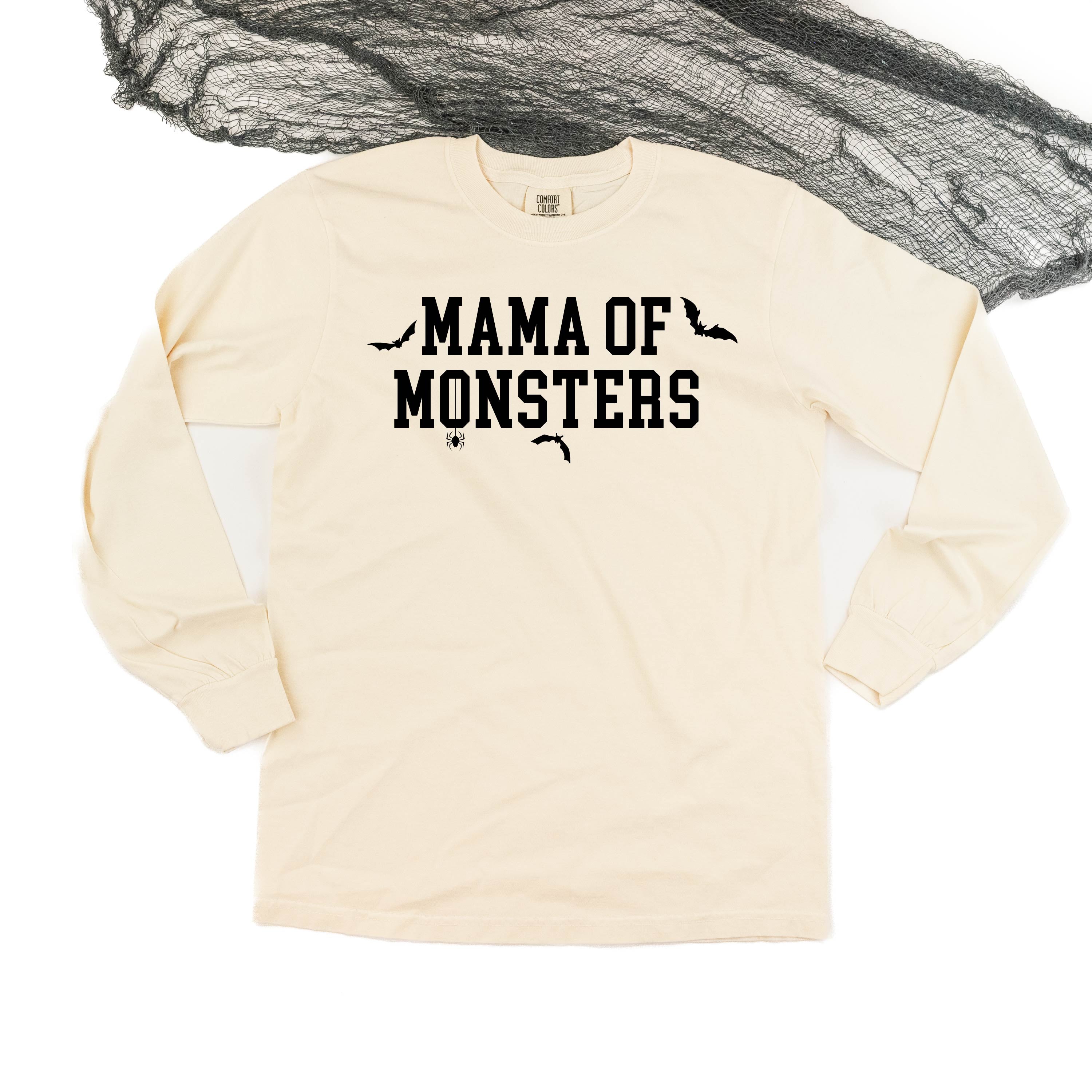 Mama of Monsters - LONG SLEEVE COMFORT COLORS TEE Little Mama Shirt Shop