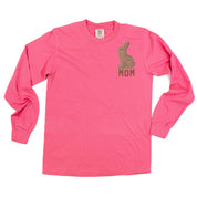 Mom - Chocolate Bunny (pocket) - LONG SLEEVE Comfort Colors Tee Little Mama Shirt Shop